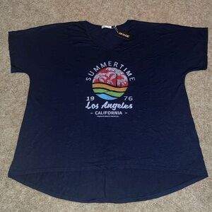 AIMAGE Women’s Navy Oversized Dolman Sleeve TShirt/Swimsuit Coverup, XXL, NWT